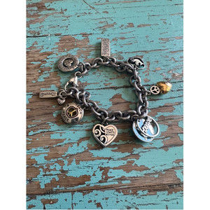 Brighton Silver Peace Charm Bracelet